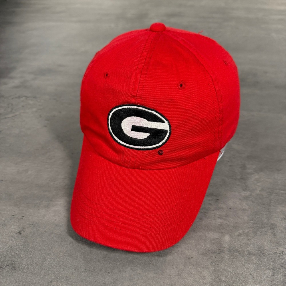 NCAA Georgia Bulldogs Hat Mens Red Embroidered Logo Adjustable Baseball Dad Cap